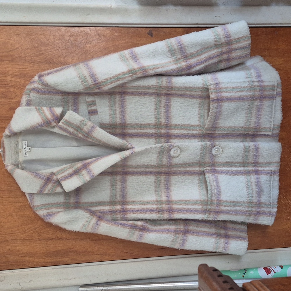 For Love & Lemons Oversized Plaid Knit Blazer M